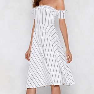 Line Your Pockets Bardot Stripe Dress